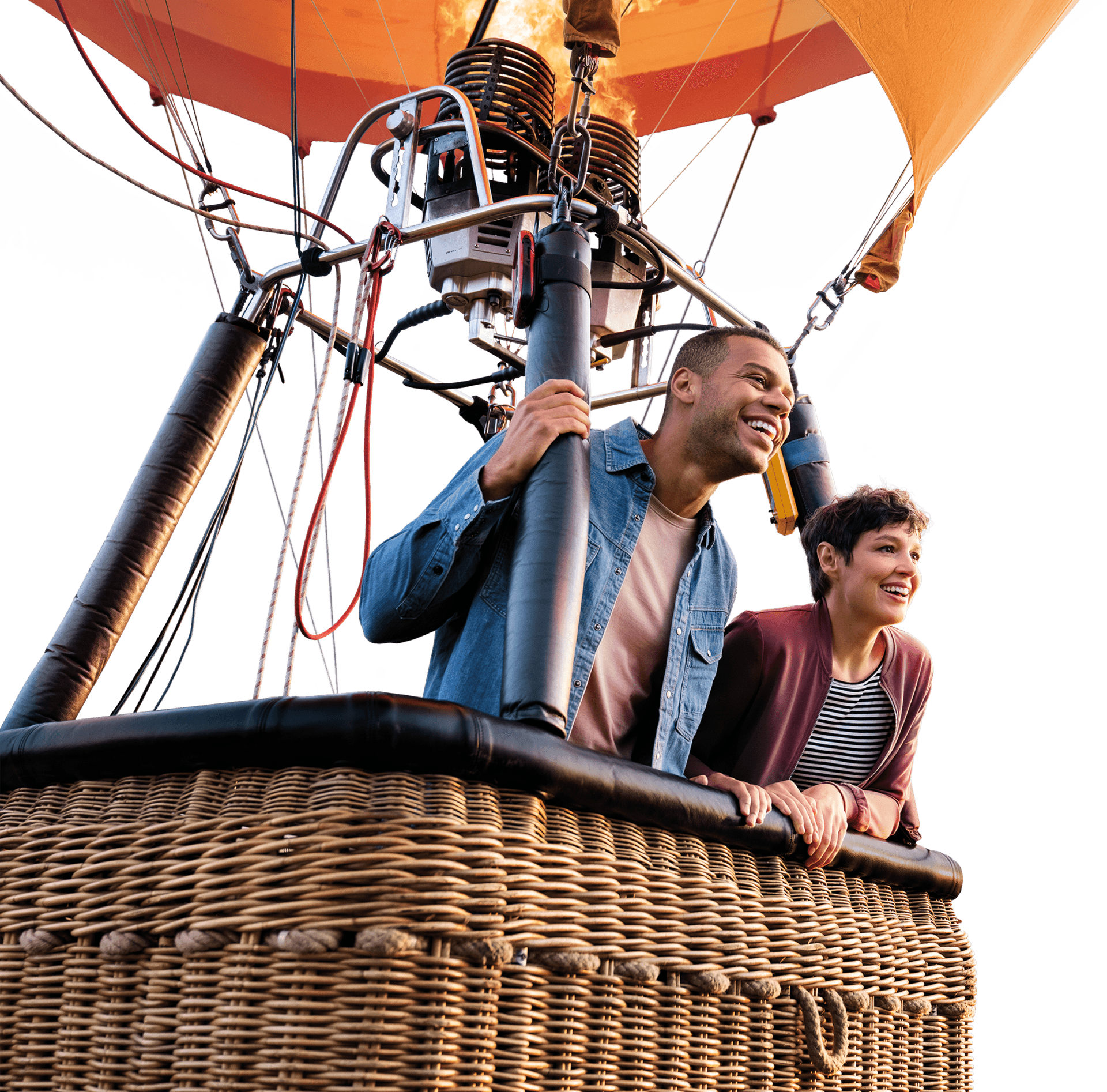 couple in hot air balloon